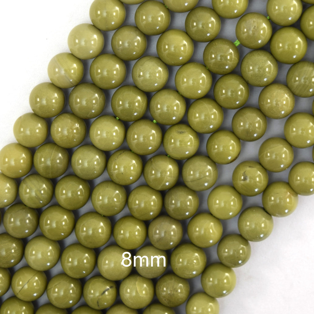 Natural African Matcha Green Jasper Round Beads 15" Strand 4mm 6mm 8mm 10mm
