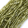 Faceted Green CZ Cubic Zirconia Round Beads Gemstone 14.5