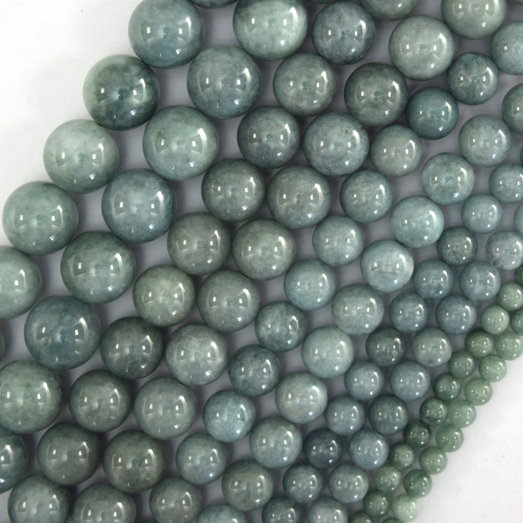 Burma Colored Jade Round Beads Gemstone 15" Strand Burmese 4mm 6mm 8mm 10mm 12mm