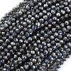 Faceted Black CZ Cubic Zirconia Round Beads Gemstone 14.5