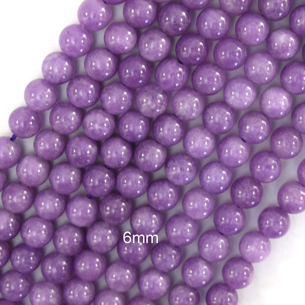 Purple Lepidolite Colored Quartz Round Beads 15.5“ Strand 6mm 8mm 10mm