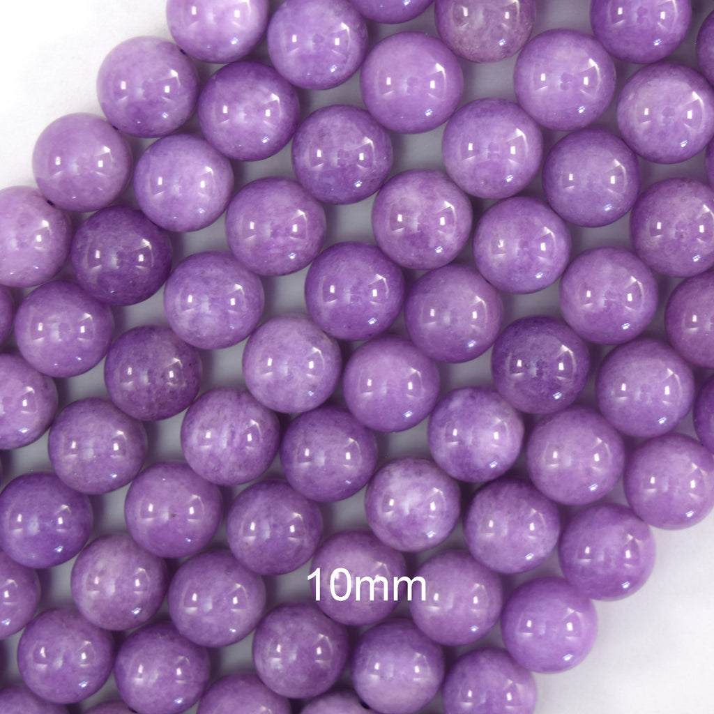 Purple Lepidolite Colored Quartz Round Beads 15.5“ Strand 6mm 8mm 10mm