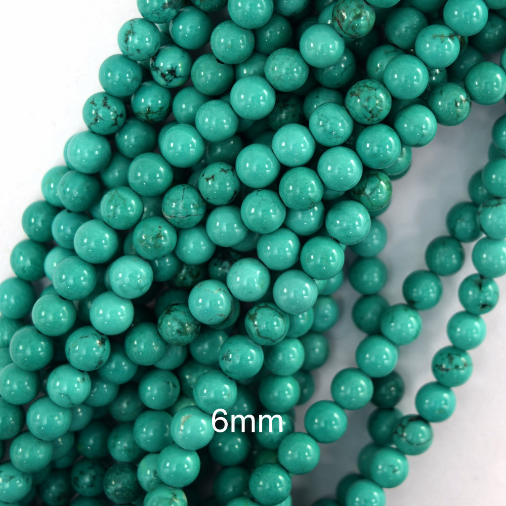 Green Turquoise Round Beads Gemstone 15.5" Strand 4mm 6mm 8mm 10mm 12mm S2