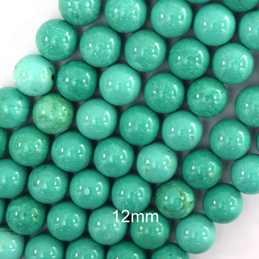 Green Turquoise Round Beads Gemstone 15.5" Strand 4mm 6mm 8mm 10mm 12mm S2