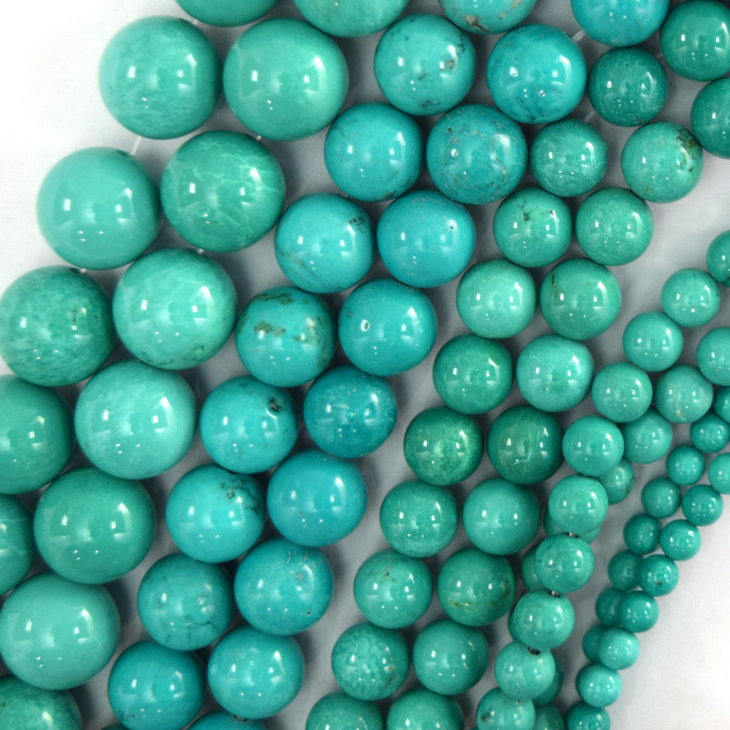 Green Turquoise Round Beads Gemstone 15.5" Strand 4mm 6mm 8mm 10mm 12mm S2