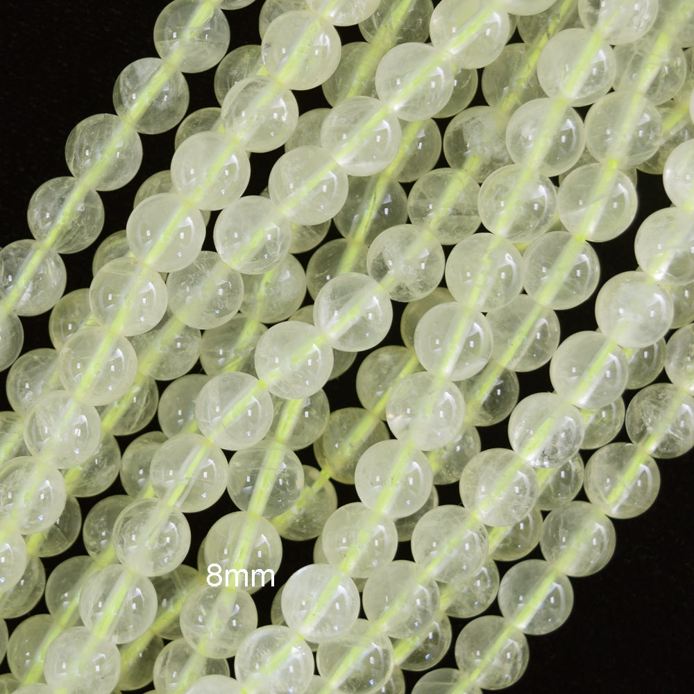 Natural Lemon Quartz Round Beads Gemstone 15" Strand 6mm 8mm 10mm