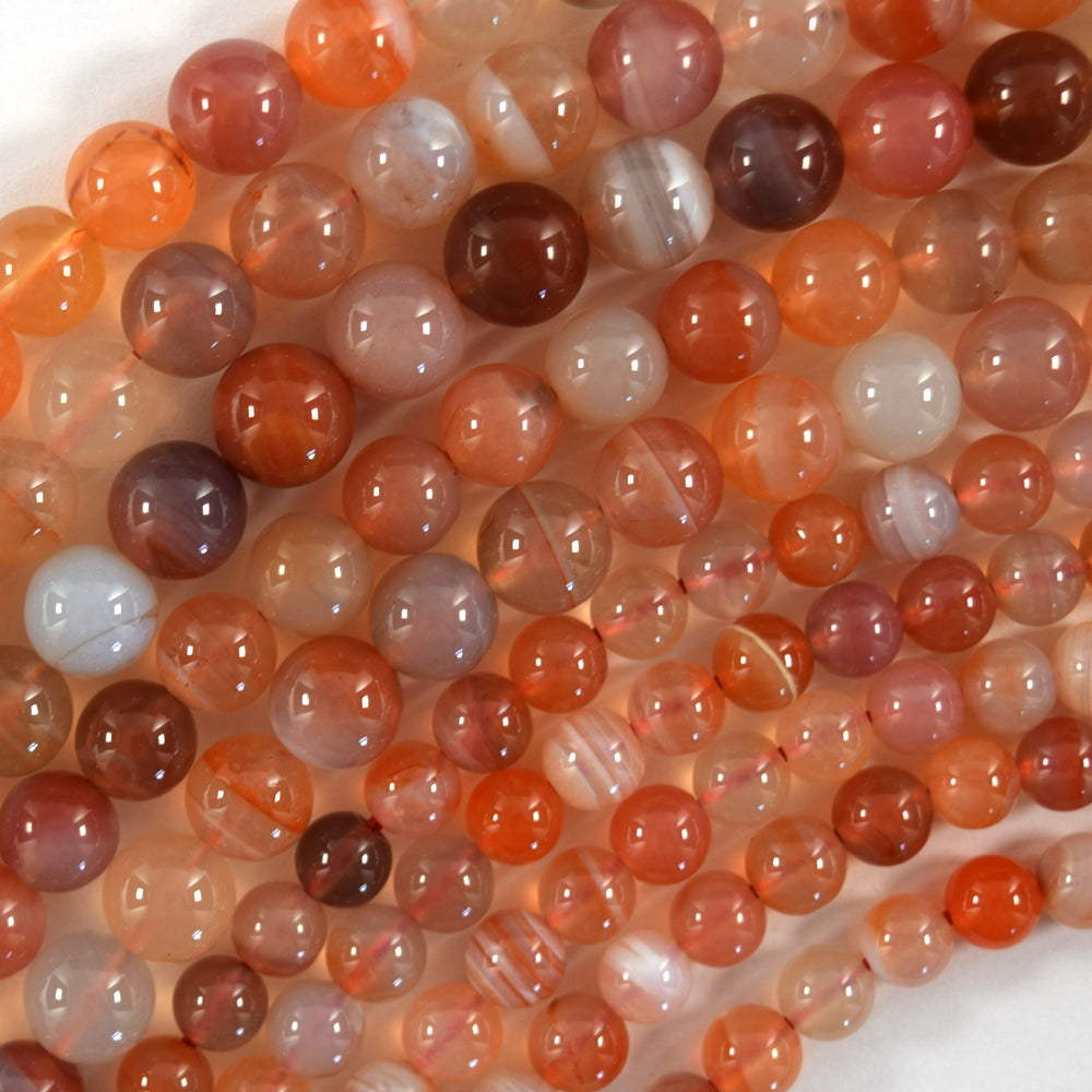 AA Natural Red African Agate Round Beads Gemstone 15.5" Strand 6mm 8mm