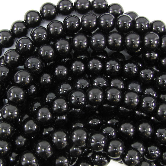 10mm Black Yellow Magenta Orange Red Glass Round Beads Gemstone 14" Strand