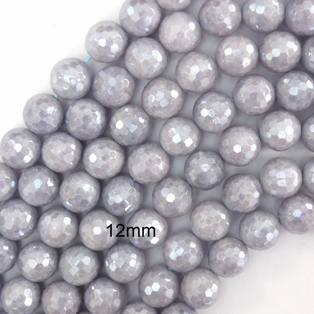 Mystic Titanium Faceted Blue Aquamarine Quartz Round Beads15" 6mm 8mm 10mm 12mm