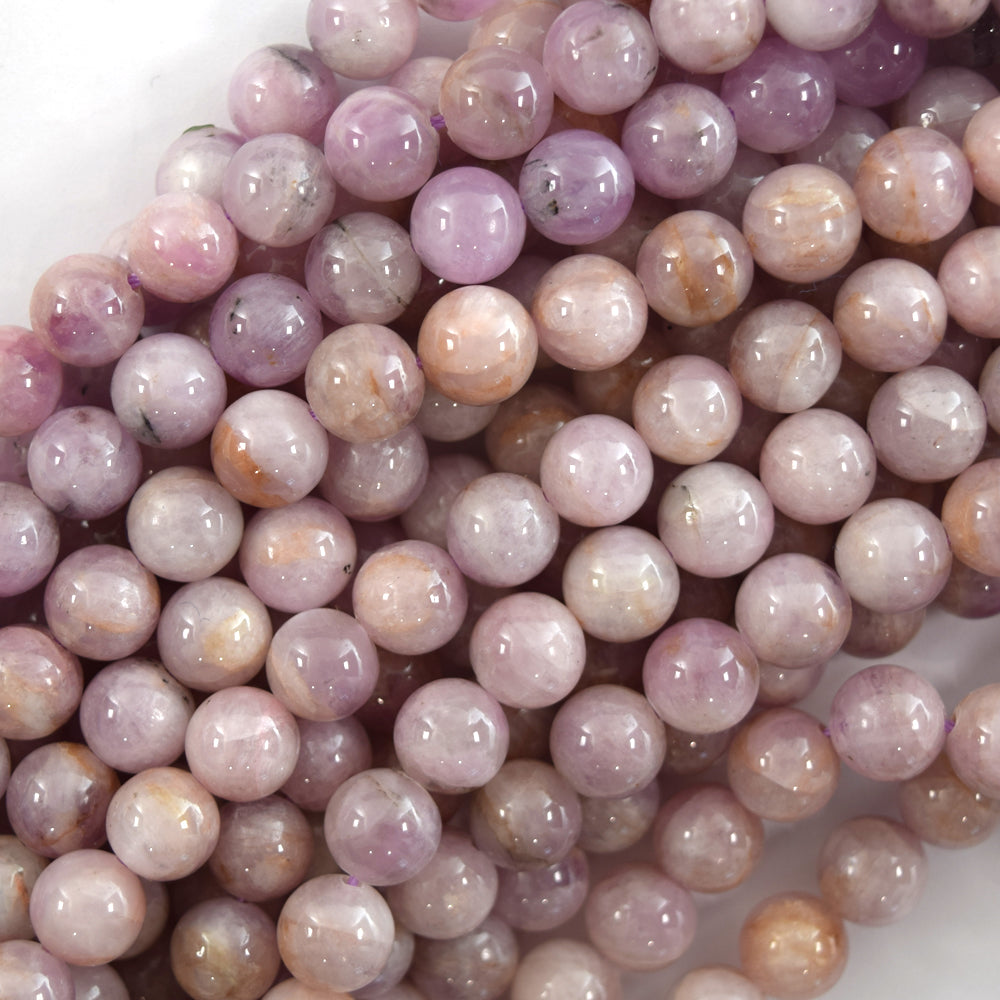 Natural Lavender Kunzite Round Beads Gemstone 15.5