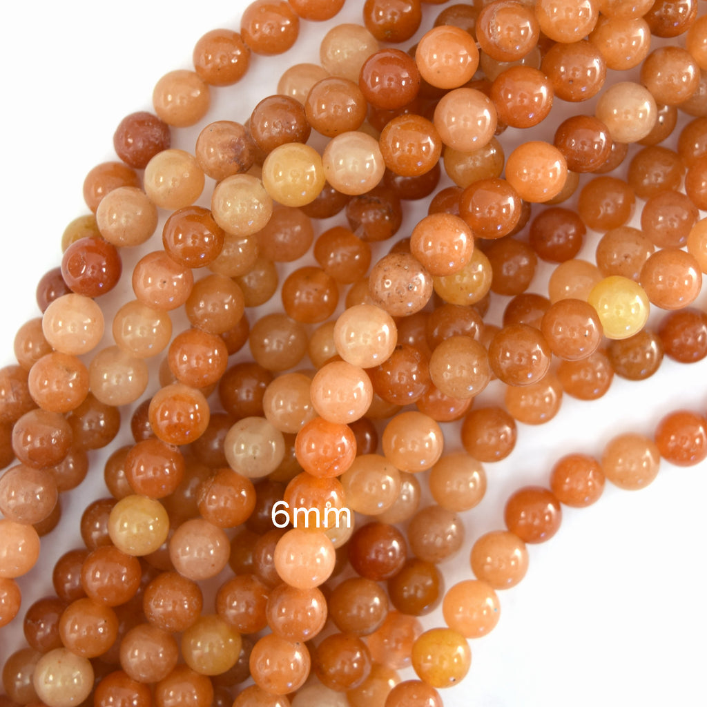 Natural Red Aventurine Round Beads Gemstone 15" Strand 4mm 6mm 8mm 10mm