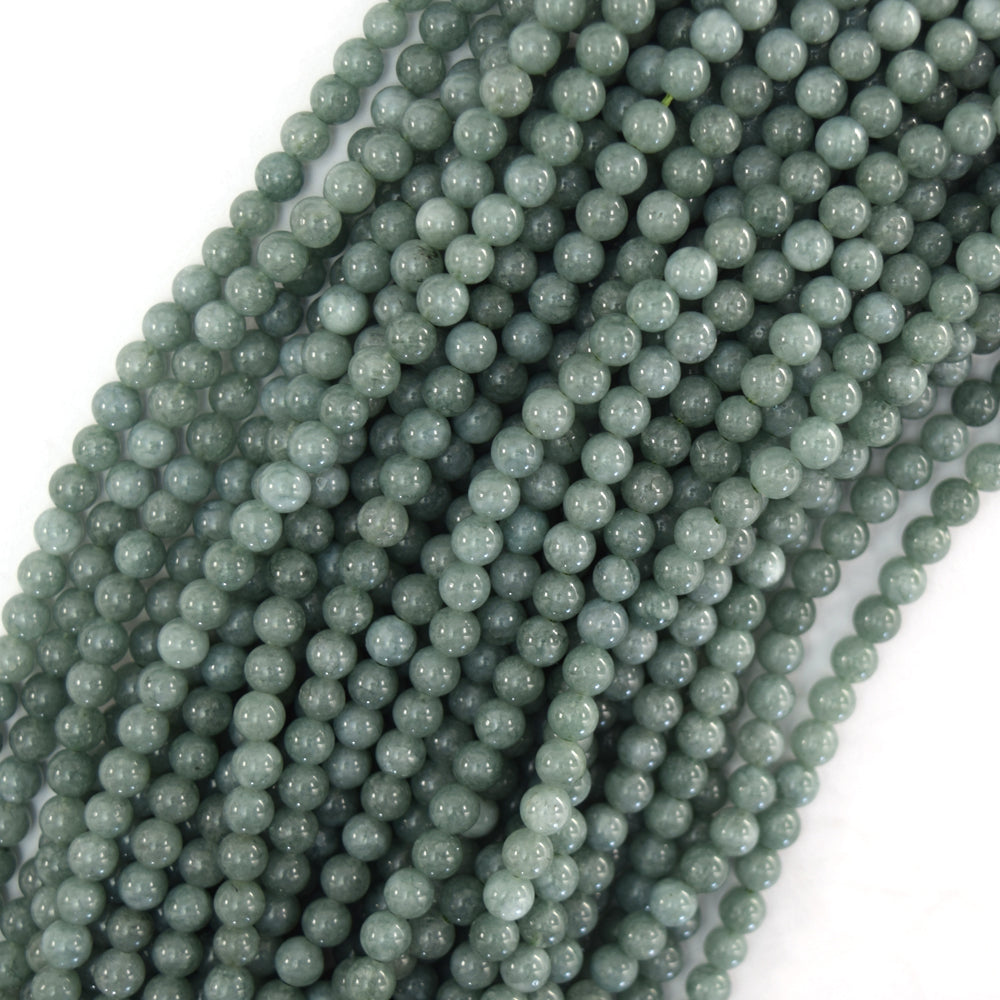 Burma Colored Jade Round Beads Gemstone 15