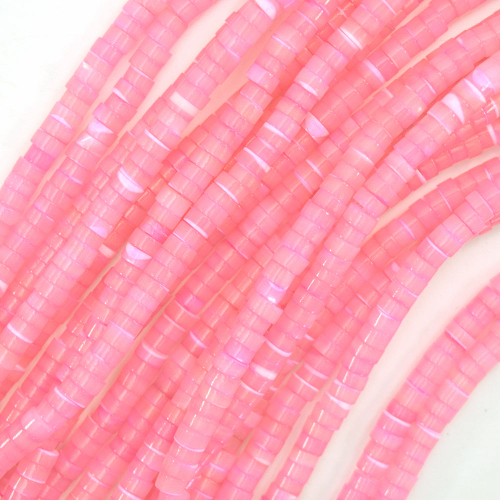 2x4mm Mother Of Pearl Mop Heishi Disc Beads 15.5" Blue Green Pink Purple 4mm