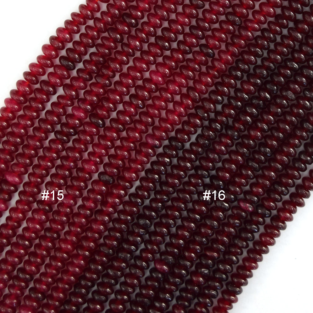 2x4mm Colored Mountain Jade Rondelle Button Spacer Beads Gemstone 15" Strand 4mm