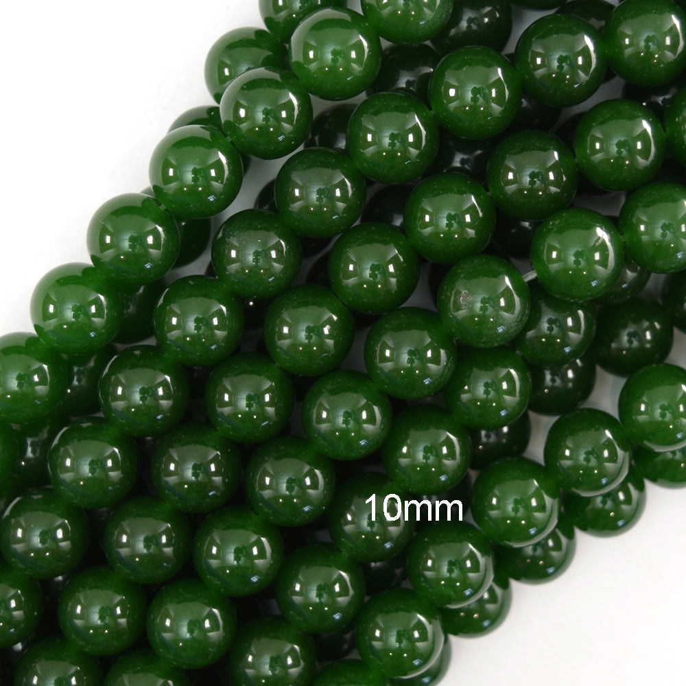 Canadian Green Jade Round Beads Gemstone 15" Strand 4mm 6mm 8mm 10mm 12mm S1