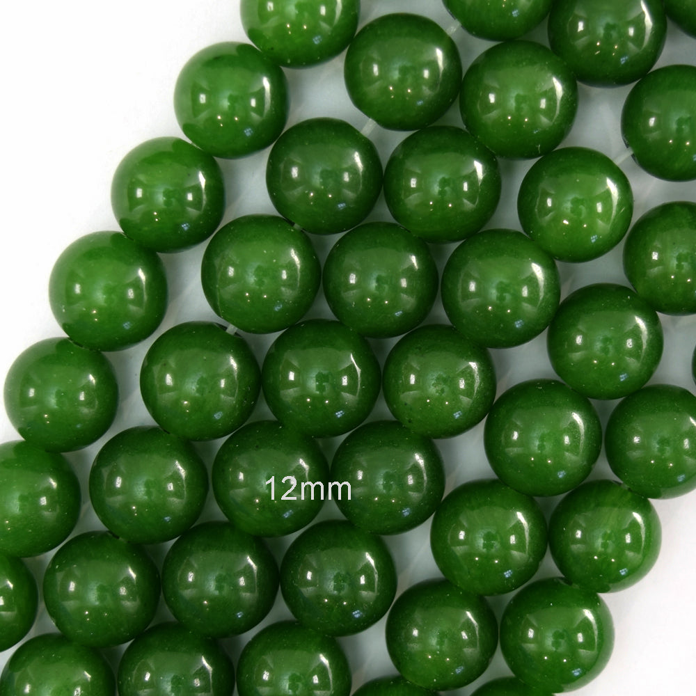 Canadian Green Jade Round Beads Gemstone 15" Strand 4mm 6mm 8mm 10mm 12mm S1