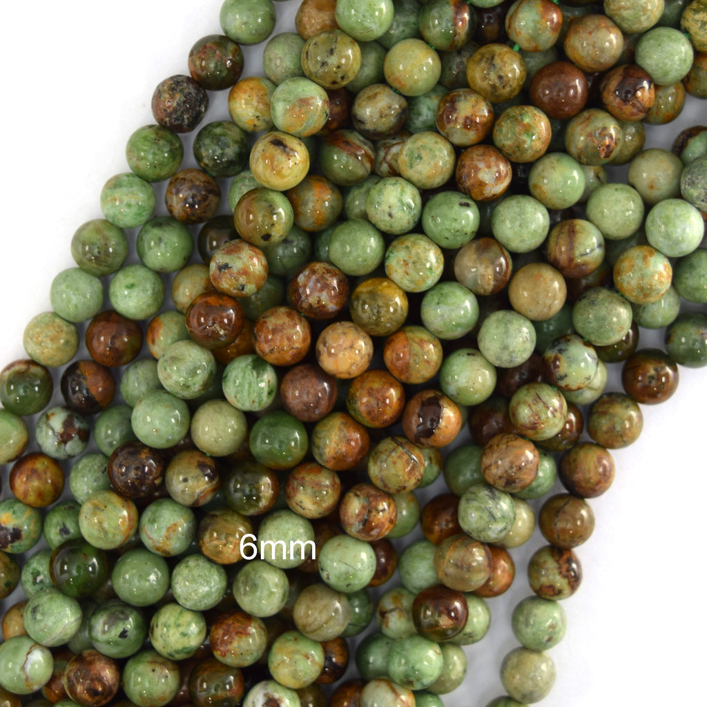 Natural African Green Opal Round Beads Gemstone 15" Strand 6mm 8mm 10mm