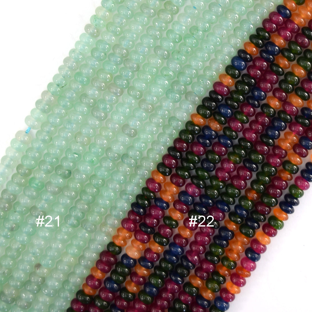2x4mm Colored Mountain Jade Rondelle Button Spacer Beads Gemstone 15" Strand 4mm