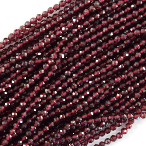 Natural Red Garnet Round Beads Gemstone 15" Strand 4mm 6mm 8mm 10mm