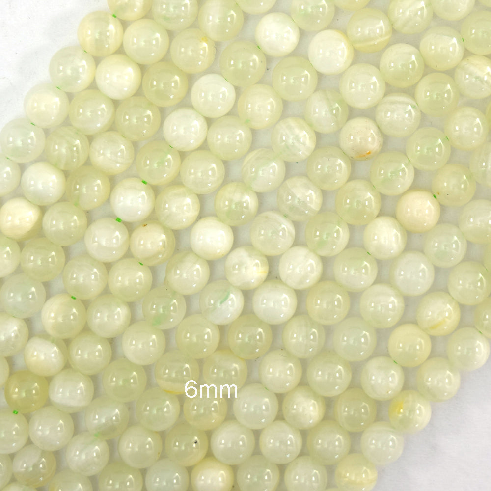 Natural Light Green Calcite Round Beads Gemstone 15