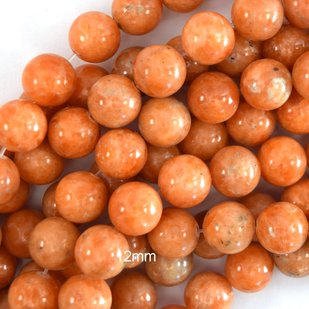 Natural Orange Calcite Round Beads Gemstone 15.5" Strand 4mm 6mm 8mm 10mm 12mm