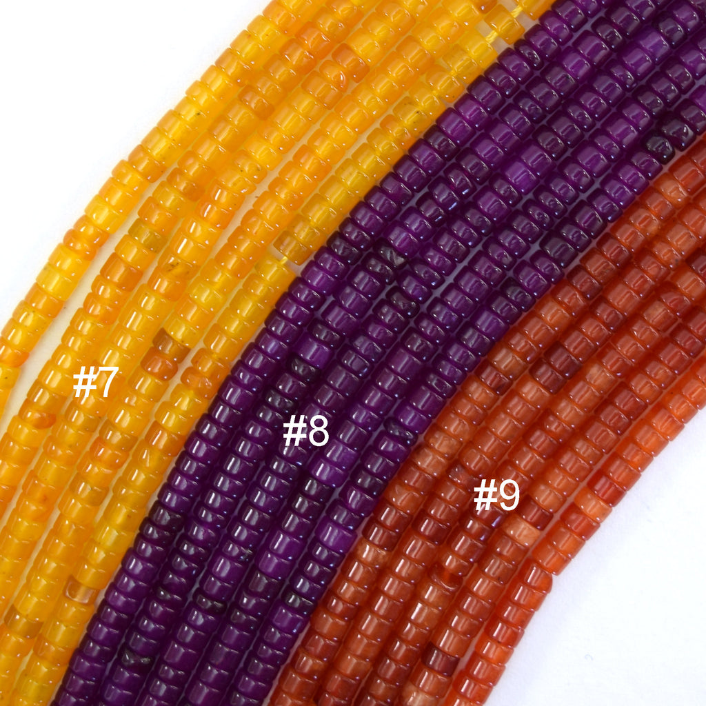 2x4mm Colored Mountain Jade Heishi Disc Beads Gemstone 15" Strand 4mm
