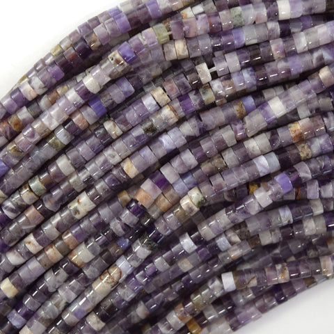 6mm - 8mm natural purple phantom amethyst pebble nugget beads 15.5" strand