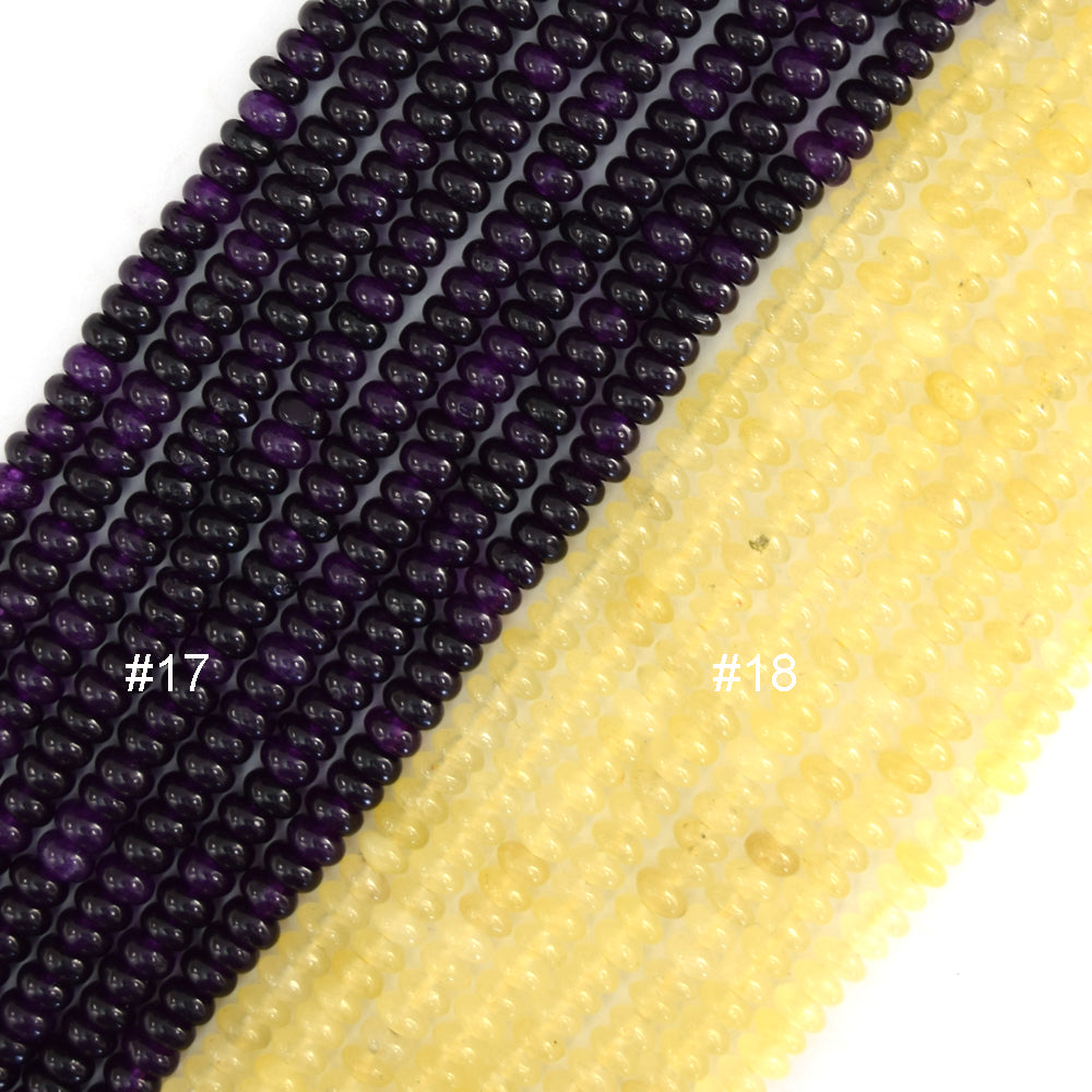 2x4mm Colored Mountain Jade Rondelle Button Spacer Beads Gemstone 15" Strand 4mm