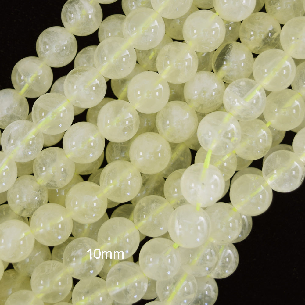 Natural Lemon Quartz Round Beads Gemstone 15" Strand 6mm 8mm 10mm