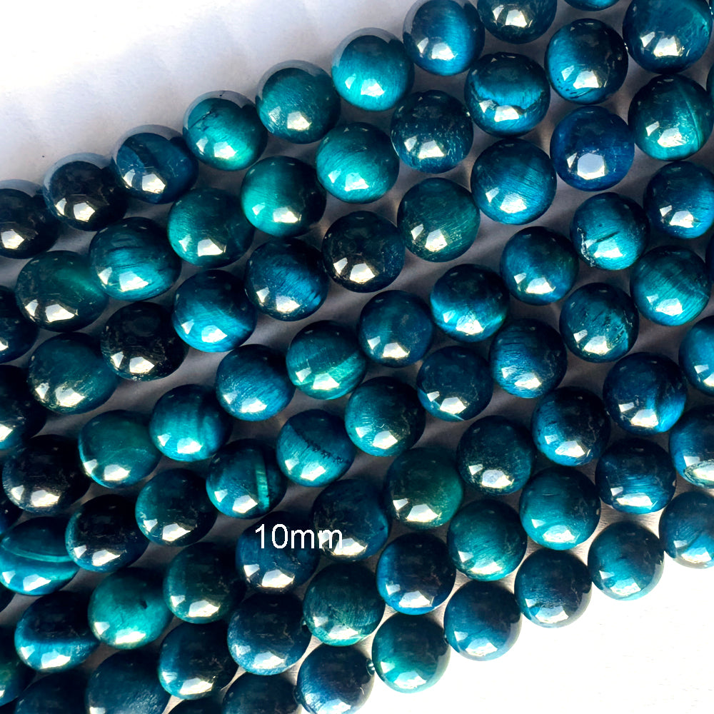 AA Lake Blue Tiger Eye Round Beads 15.5" Strand 4mm 6mm 8mm 10mm 12mm