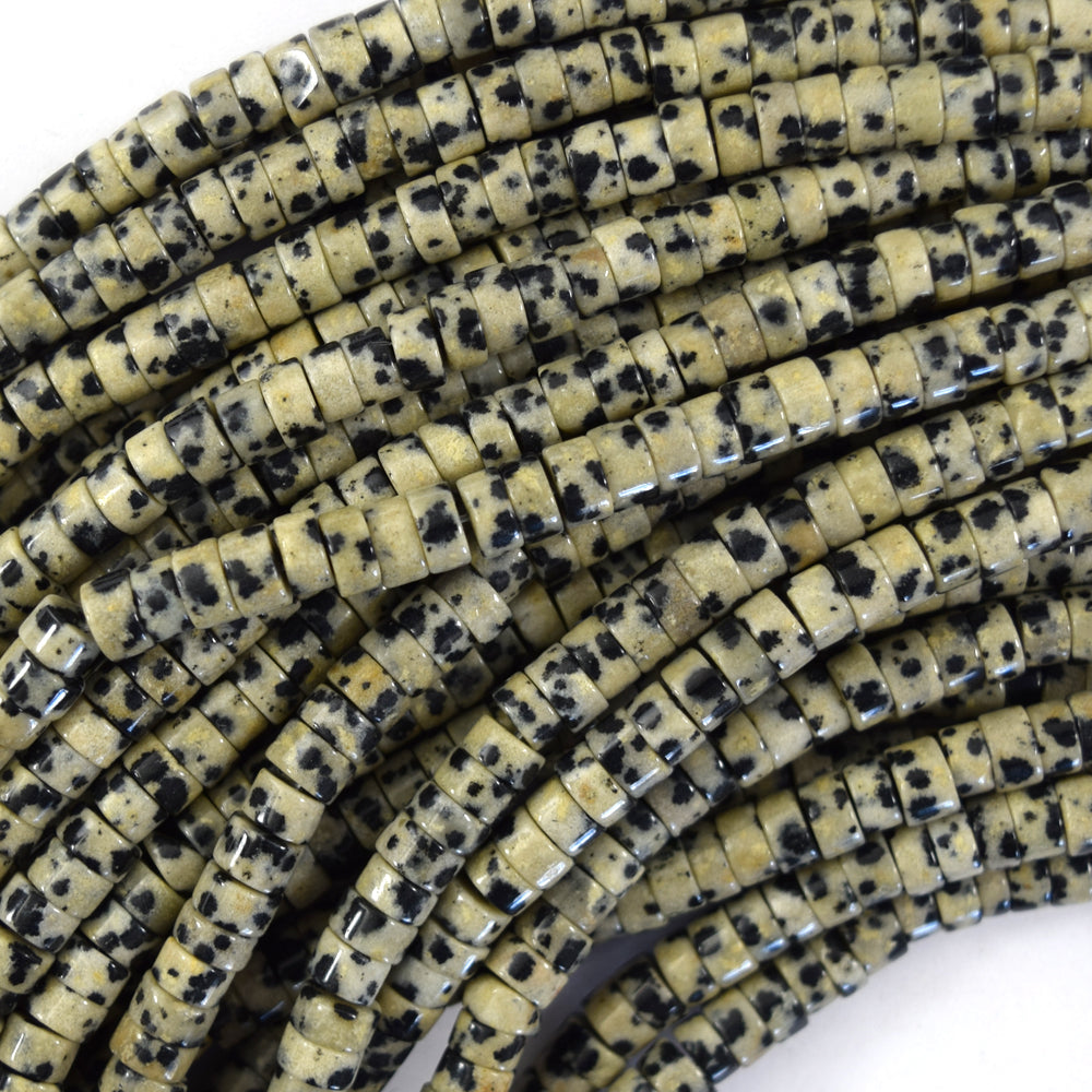 3x6mm Natural Heishi Disc Beads 15" Labradorite Map Red Jasper Dalmatian 6mm