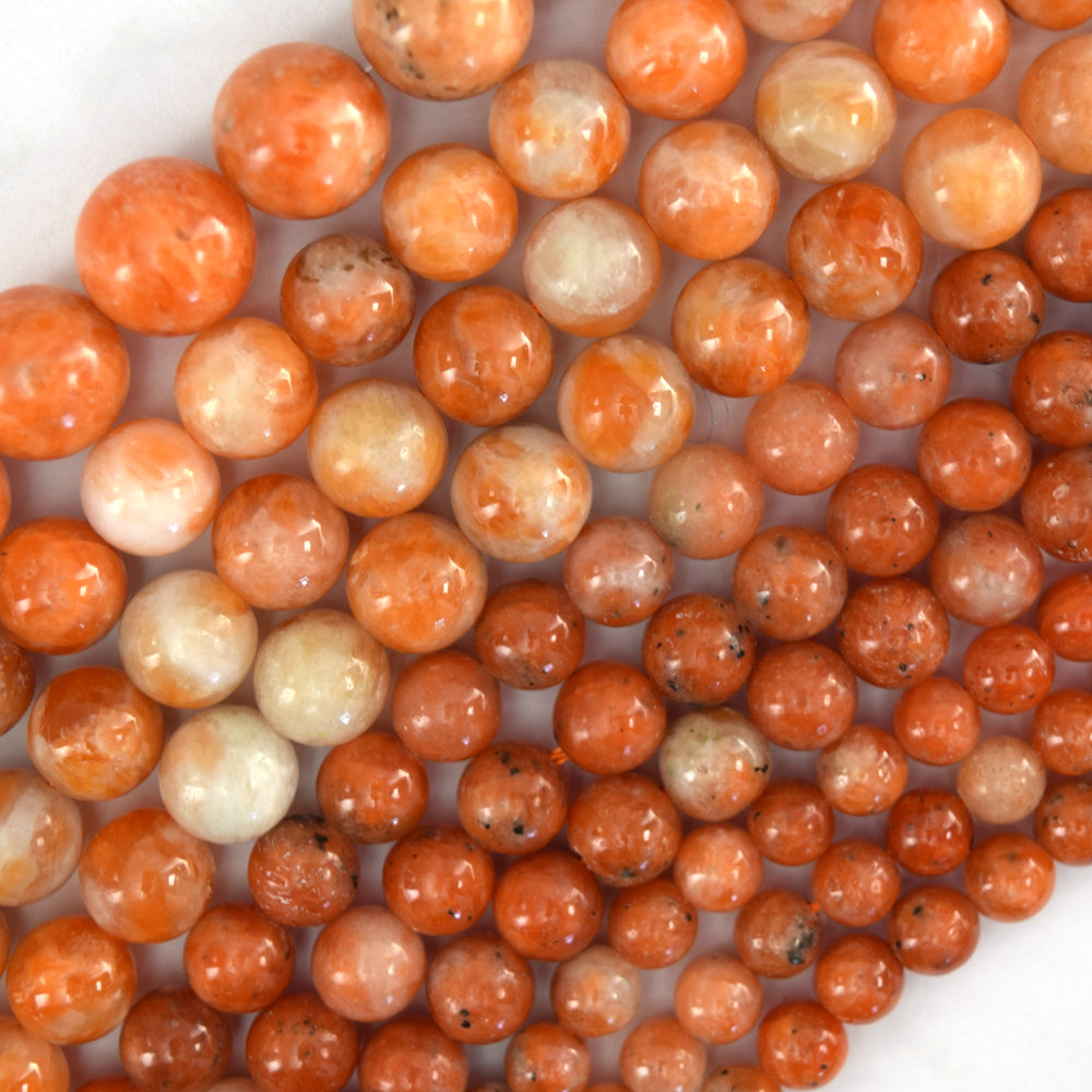 Natural Orange Calcite Round Beads Gemstone 15.5" Strand 4mm 6mm 8mm 10mm 12mm