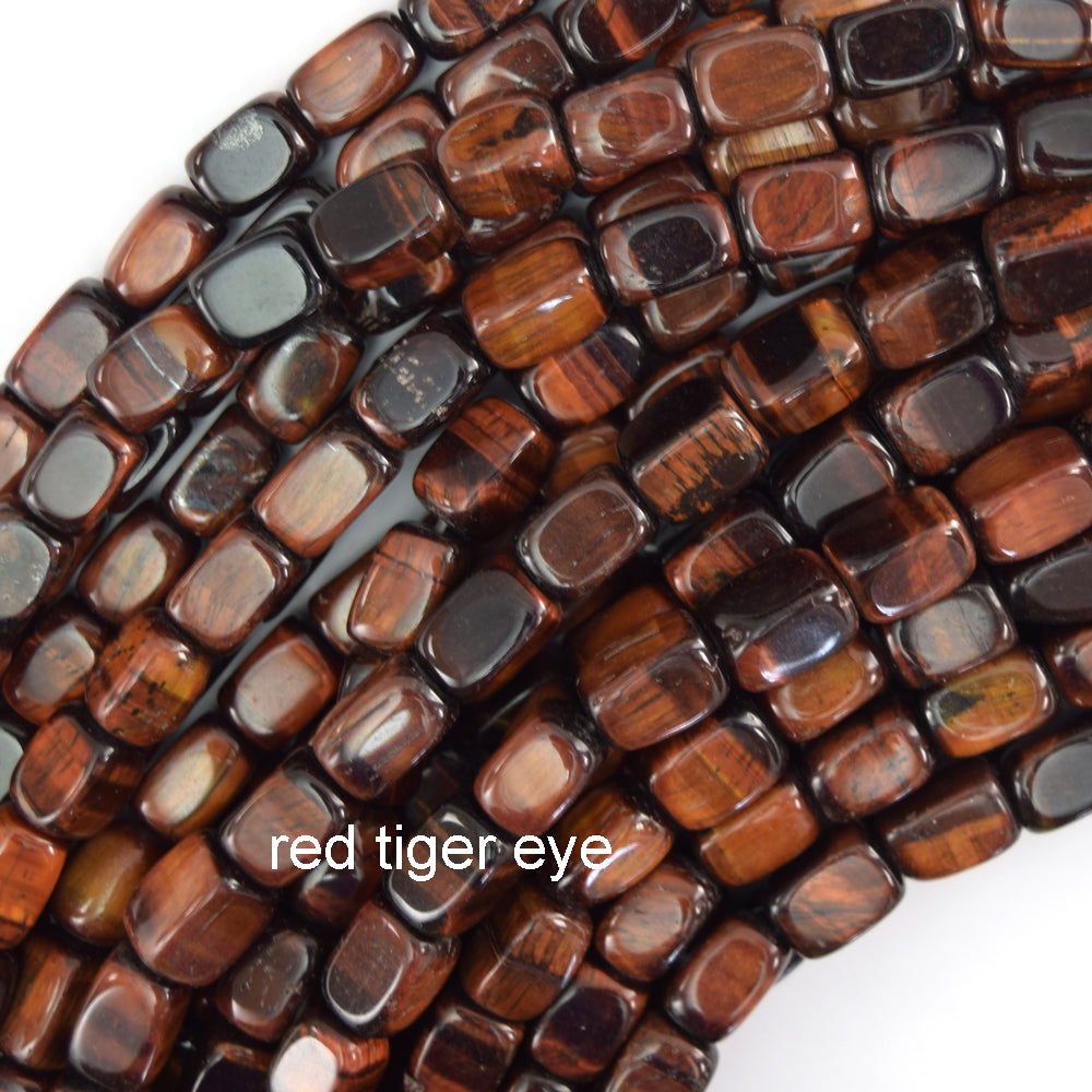 6x9mm Various Gemstones Pebble Nugget Beads 15" Strand Amethyst Lapis Tiger Eye