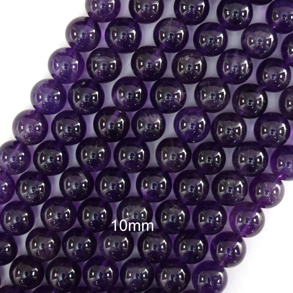 Natural Purple Amethyst Round Beads Gemstone 15" Strand 4mm 6mm 8mm 10mm S1