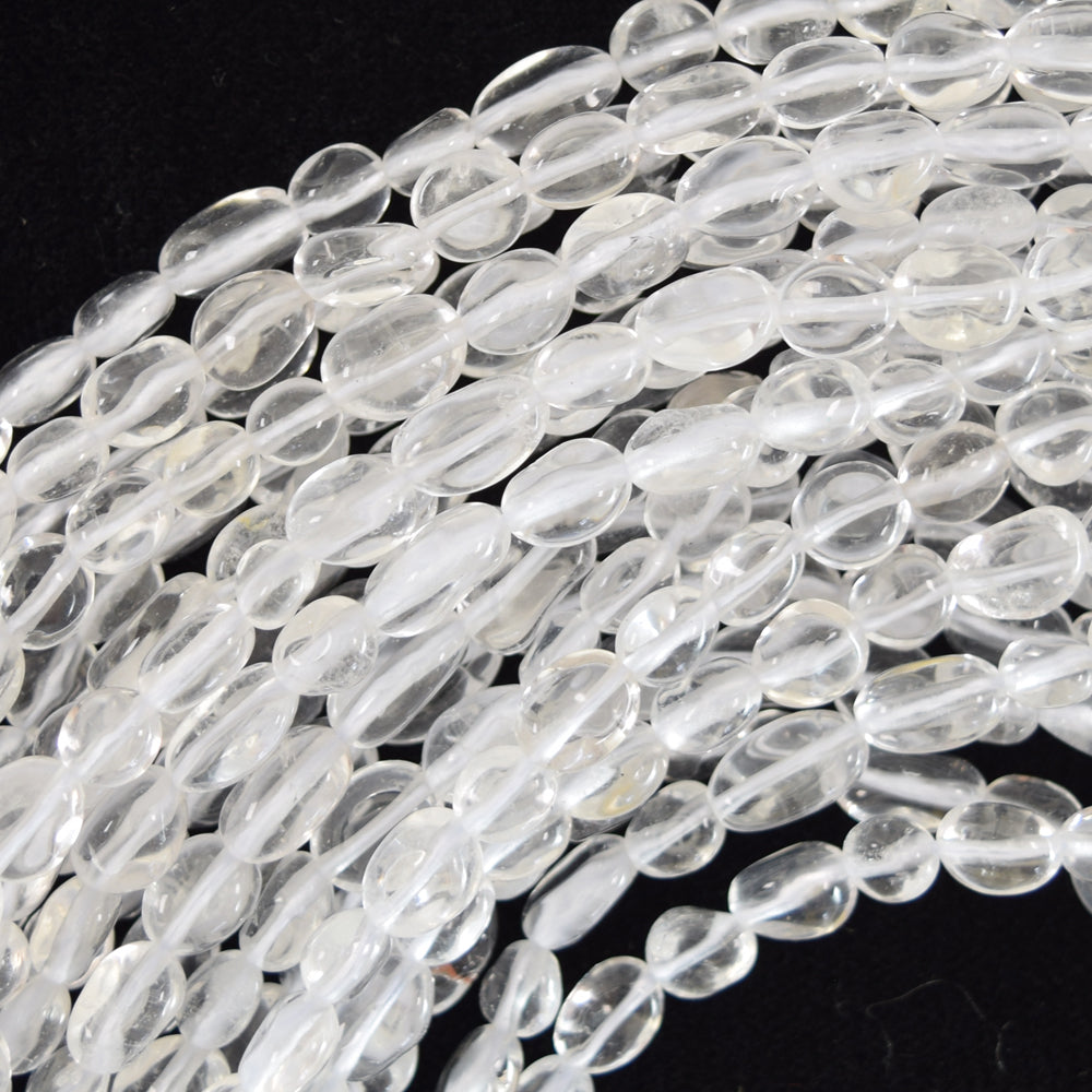 Natural Clear Crystal Pebble Nugget Beads Gemstone 15.5