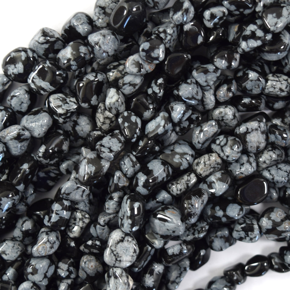 6mm - 8mm Natural Assorted Gemstone Pebble Nugget Beads 15.5" Strand