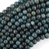 Natural Blue Green Apatite Round Beads Gemstone 15.5