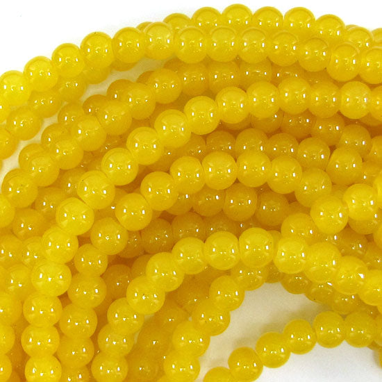 6mm Black Blue Brown Pink Red Yellow Magenta Glass Round Beads 14" Strand