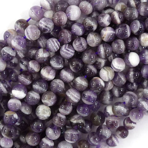 AA Natural Purple Amethyst Round Beads Gemstone 15" Strand 6mm 8mm