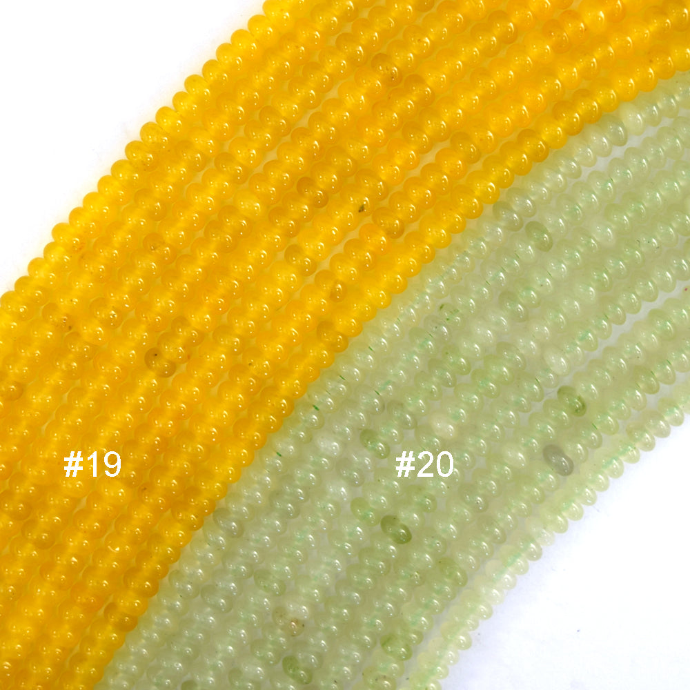 2x4mm Colored Mountain Jade Rondelle Button Spacer Beads Gemstone 15" Strand 4mm