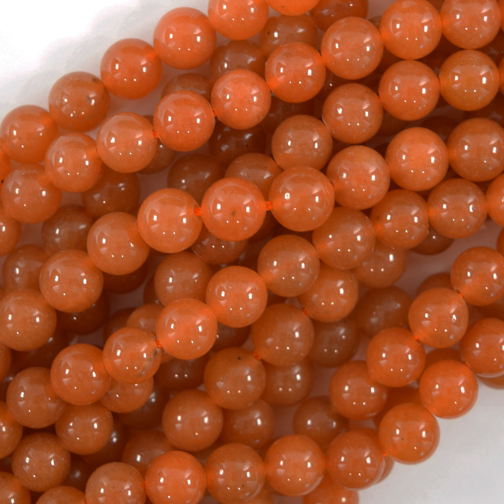 AA Natural Red Aventurine Round Beads Gemstone 15" Strand 6mm 8mm 10mm
