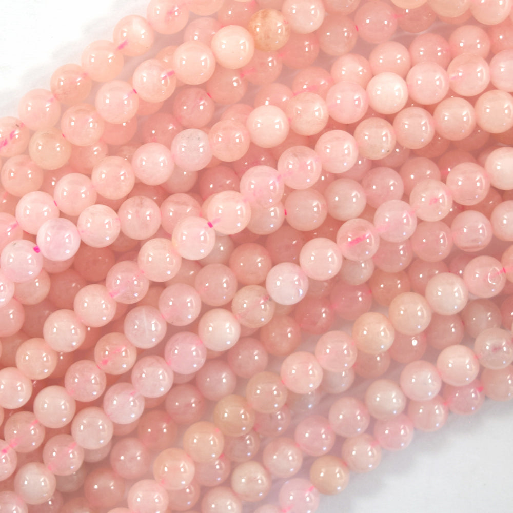 Natural Light Pink Morganite Round Beads 15.5