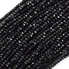 AA Natural Faceted Black Spinel Rondelle Button Beads 15.5
