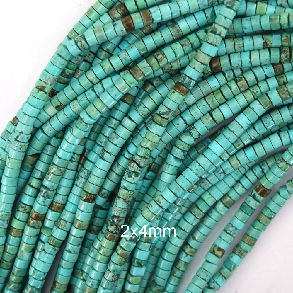 Greenish Blue Turquoise Heishi Disc Beads Gemstone 15