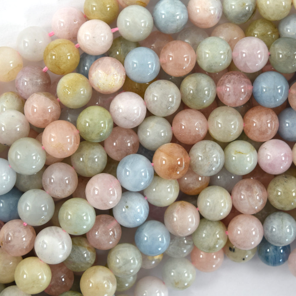 Natural Morganite Round Beads Gemstone 15.5" Beryl 4mm 6mm 8mm 10mm 12mm S1