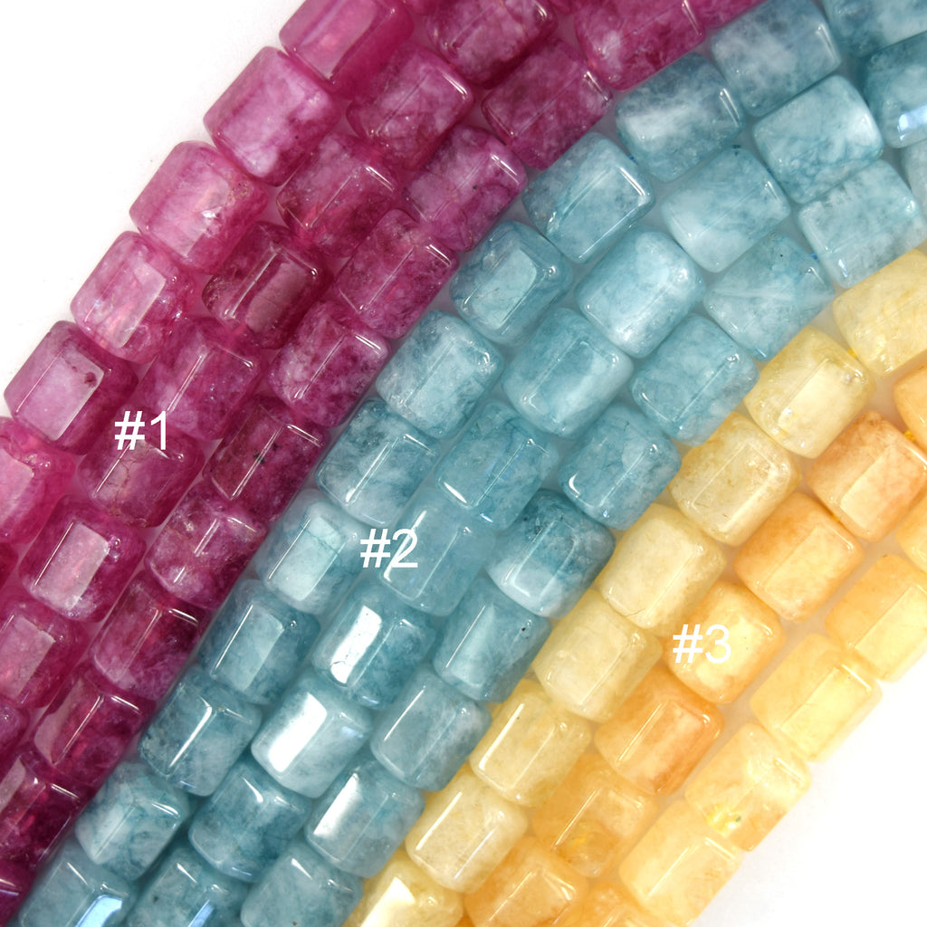8x10mm Faceted Colored Crystal Quartz Tube Cylinder Beads Gemstone 15" Strand - Eagle Beadz
