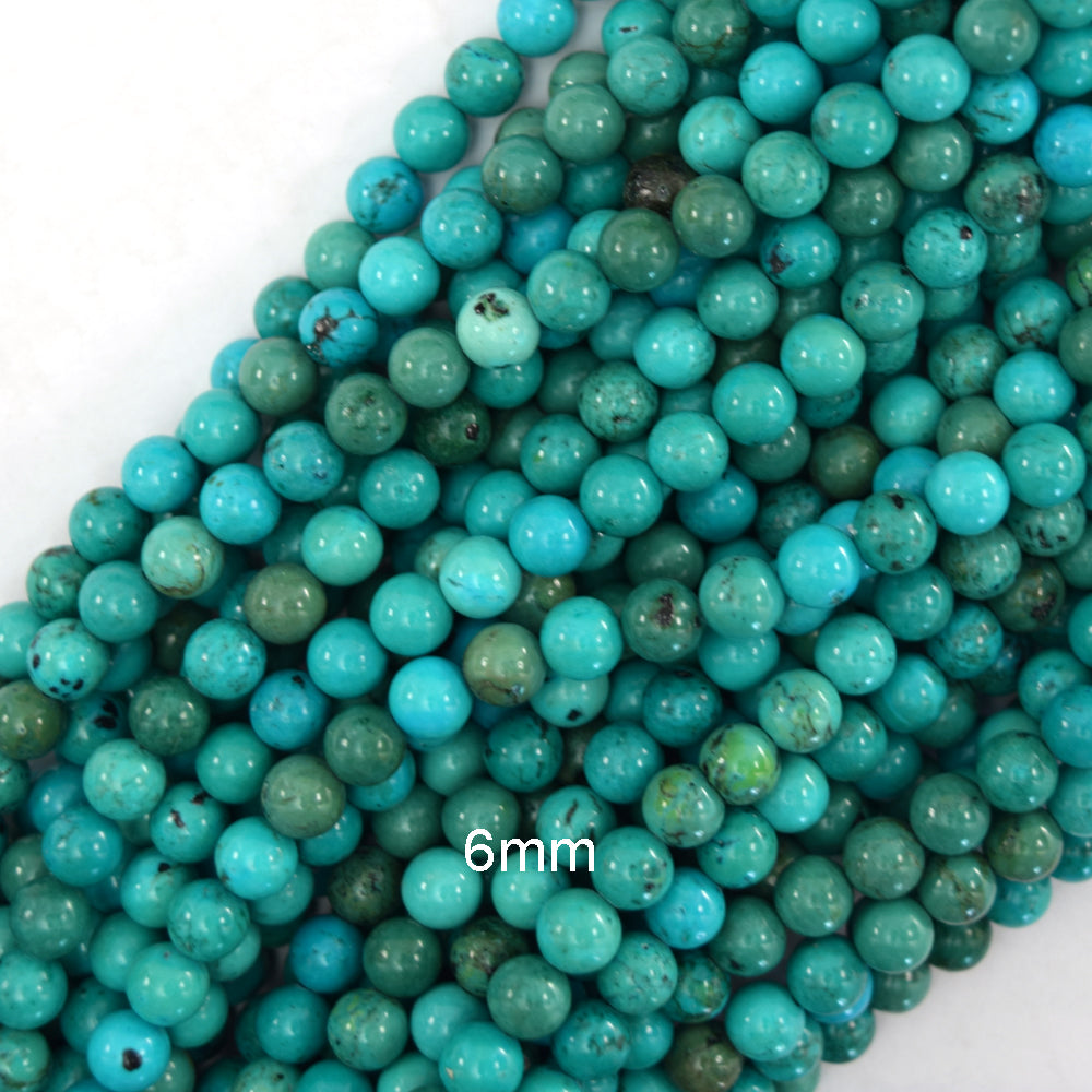 Green Turquoise Round Beads Gemstone 15.5" Strand 4mm 6mm 8mm S1