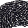 Natural Faceted Black Spinel Round Beads Gemstone 15.5