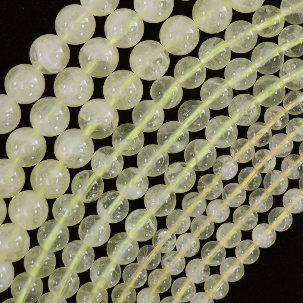 Natural Lemon Quartz Round Beads Gemstone 15" Strand 6mm 8mm 10mm