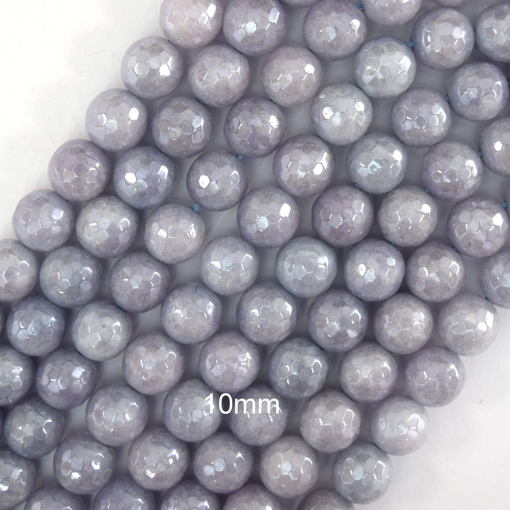 Mystic Titanium Faceted Blue Aquamarine Quartz Round Beads15" 6mm 8mm 10mm 12mm